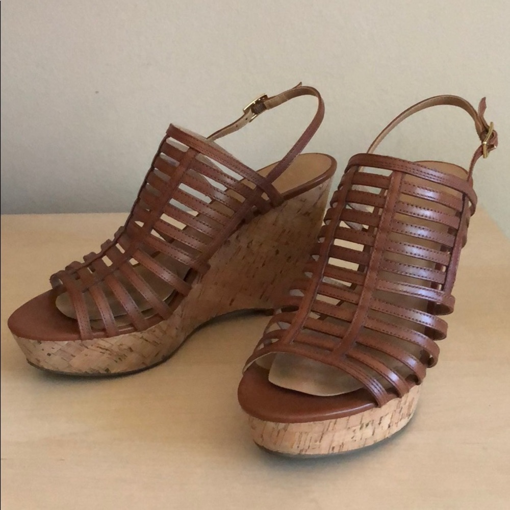 Franco Sarto Camel color wedge sandals 9M